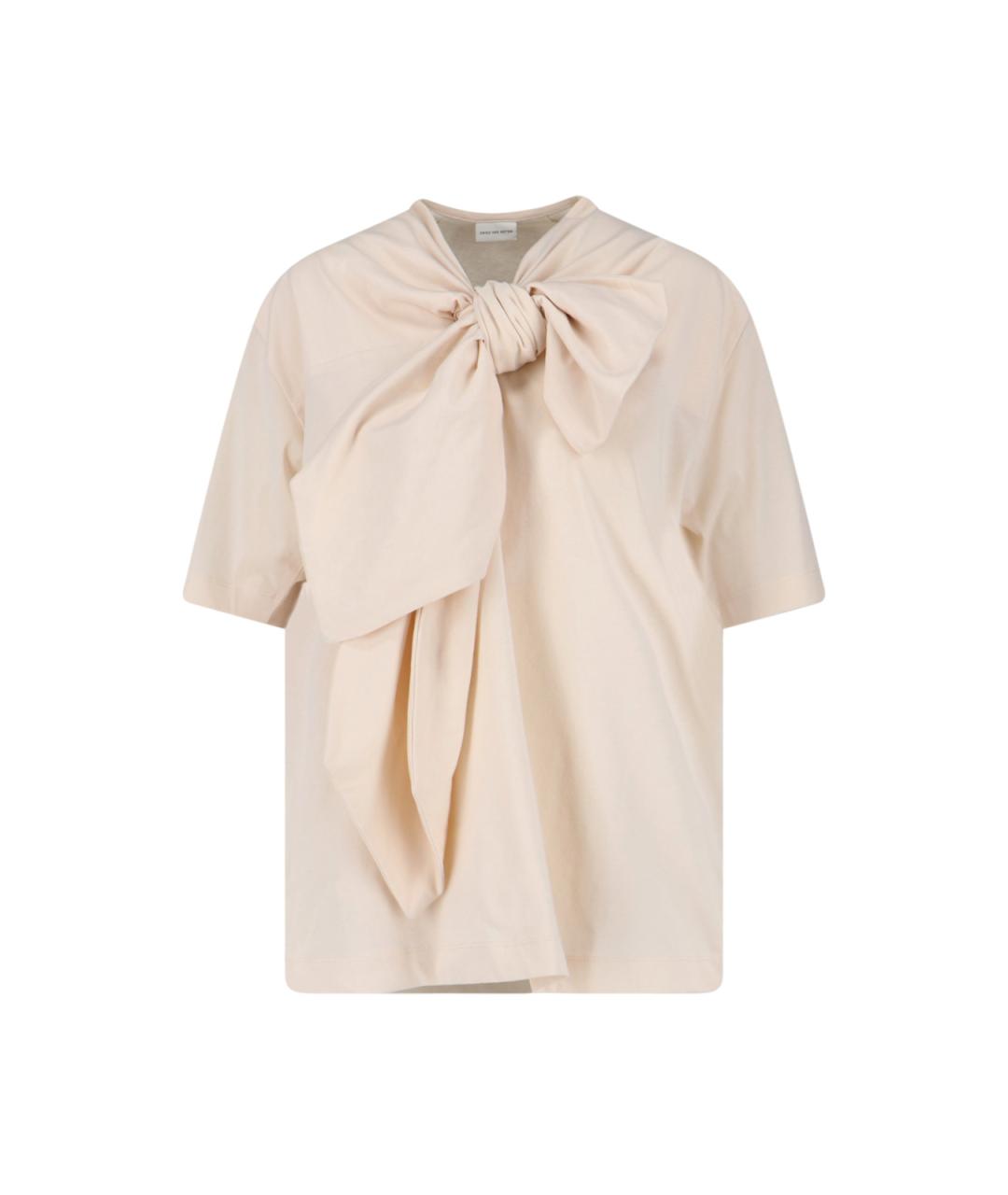 DRIES VAN NOTEN Бежевая хлопковая футболка, фото 1