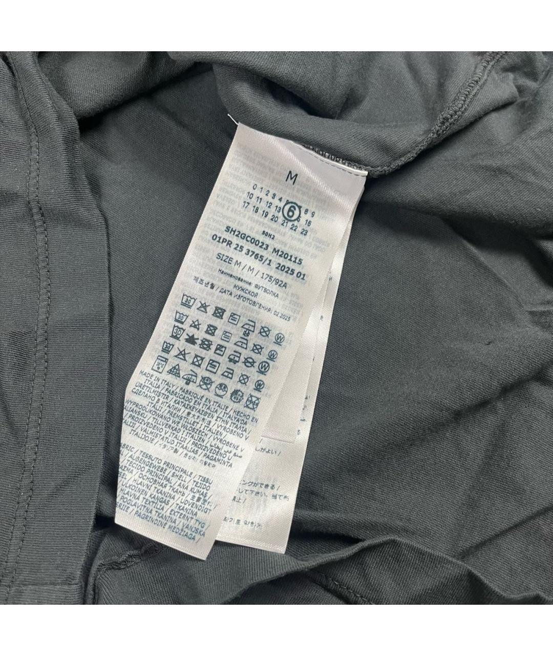 MM6 MAISON MARGIELA Черная хлопковая футболка, фото 4