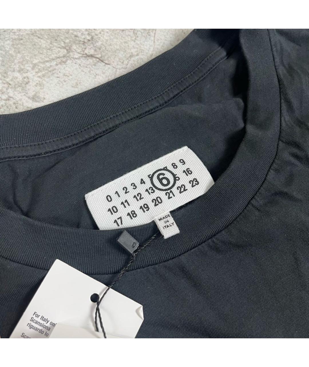 MM6 MAISON MARGIELA Черная хлопковая футболка, фото 3