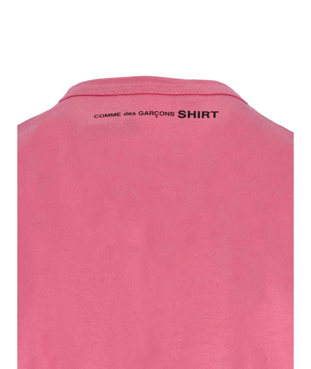 COMME DES GARÇONS Розовая хлопковая футболка, фото 3