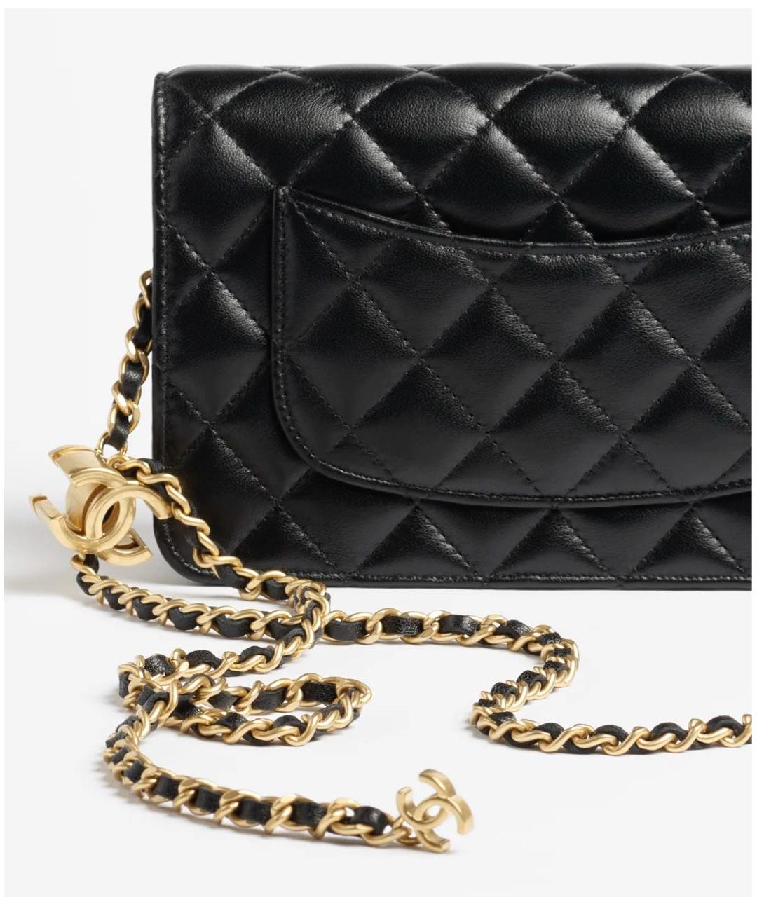 CHANEL Черная кожаная сумка через плечо, фото 4