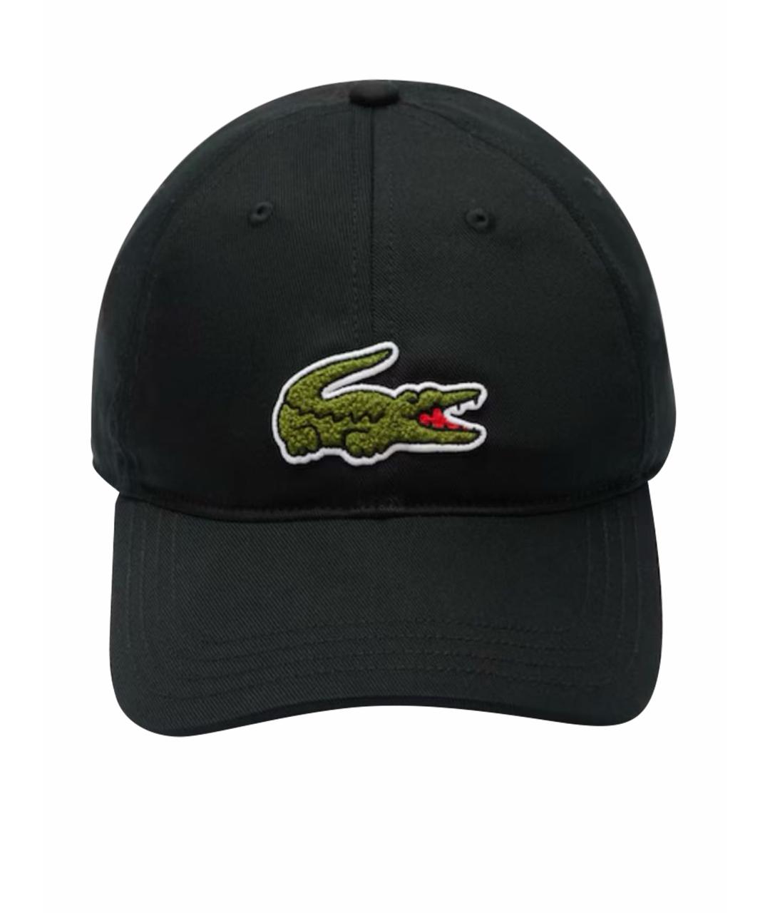 LACOSTE Черная хлопковая кепка, фото 1