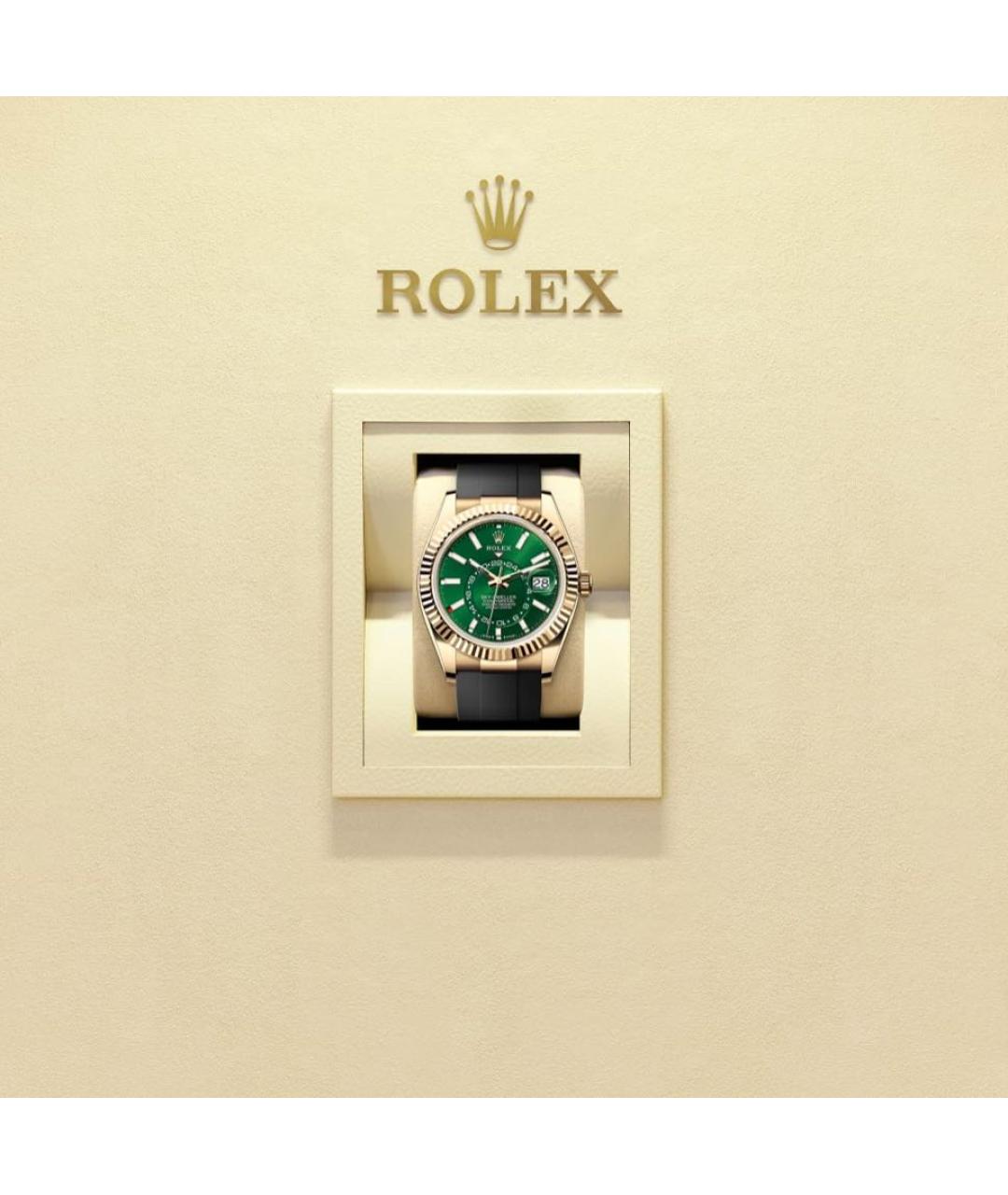 ROLEX Зеленые часы из желтого золота, фото 2