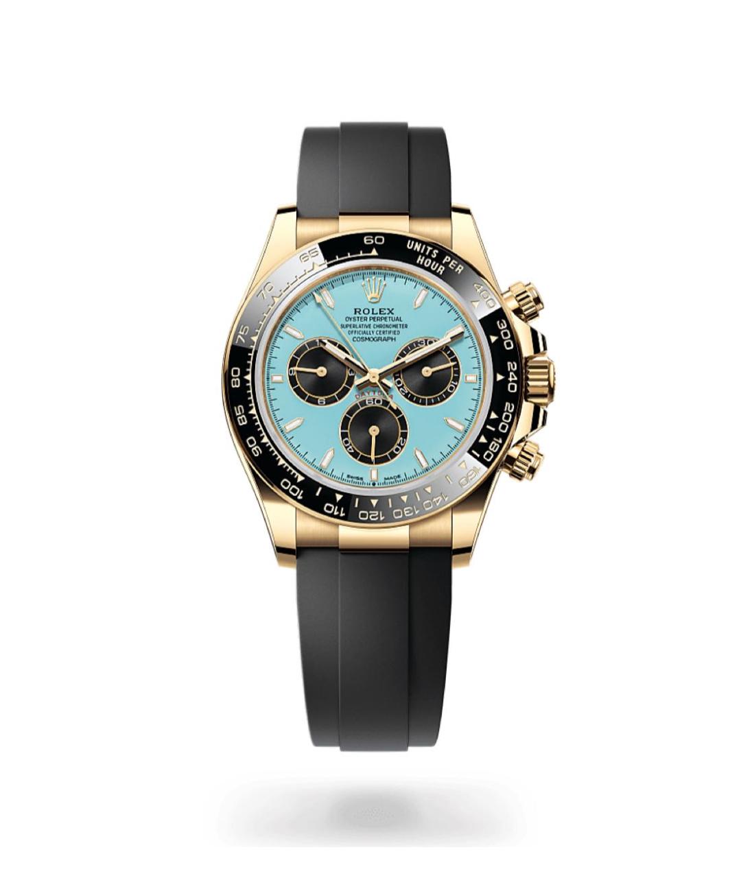 ROLEX Бирюзовые часы из желтого золота, фото 3