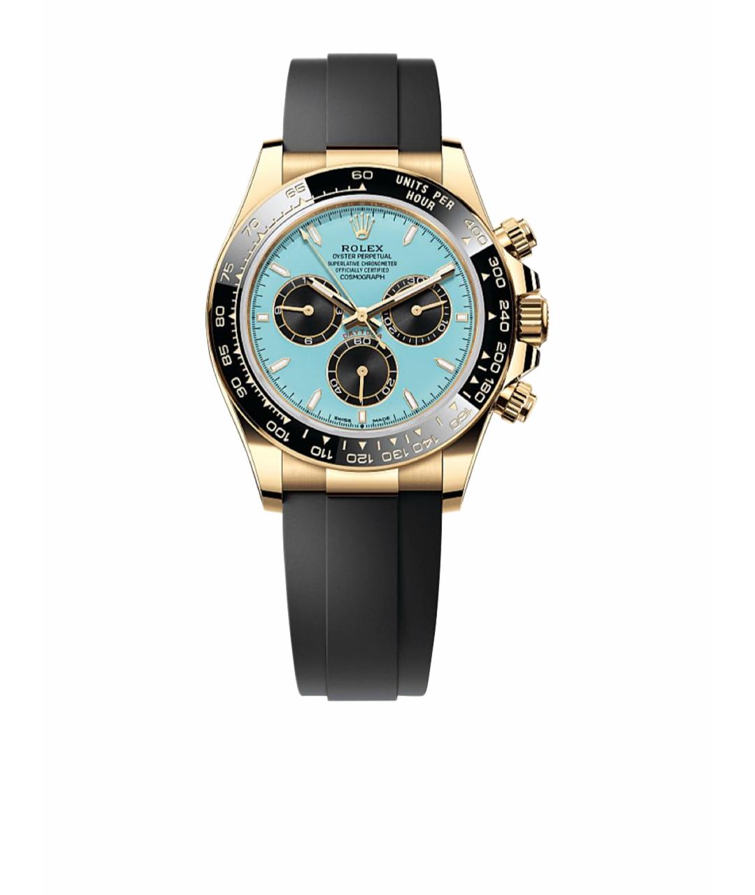 ROLEX Бирюзовые часы из желтого золота, фото 1
