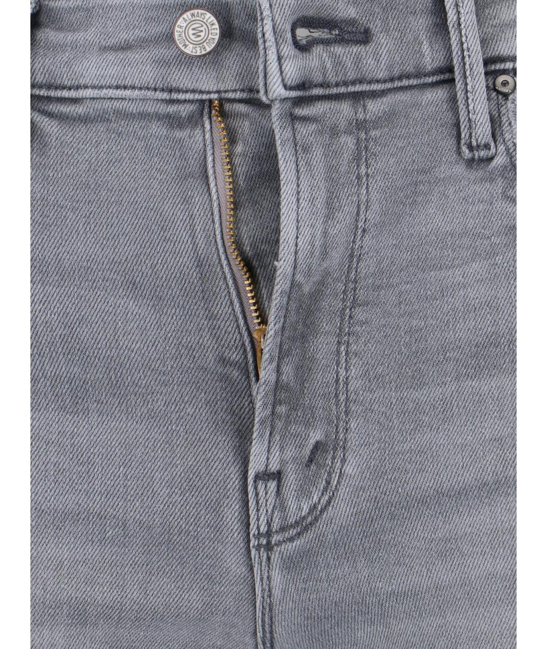 MOTHER Серые хлопковые прямые джинсы, фото 5