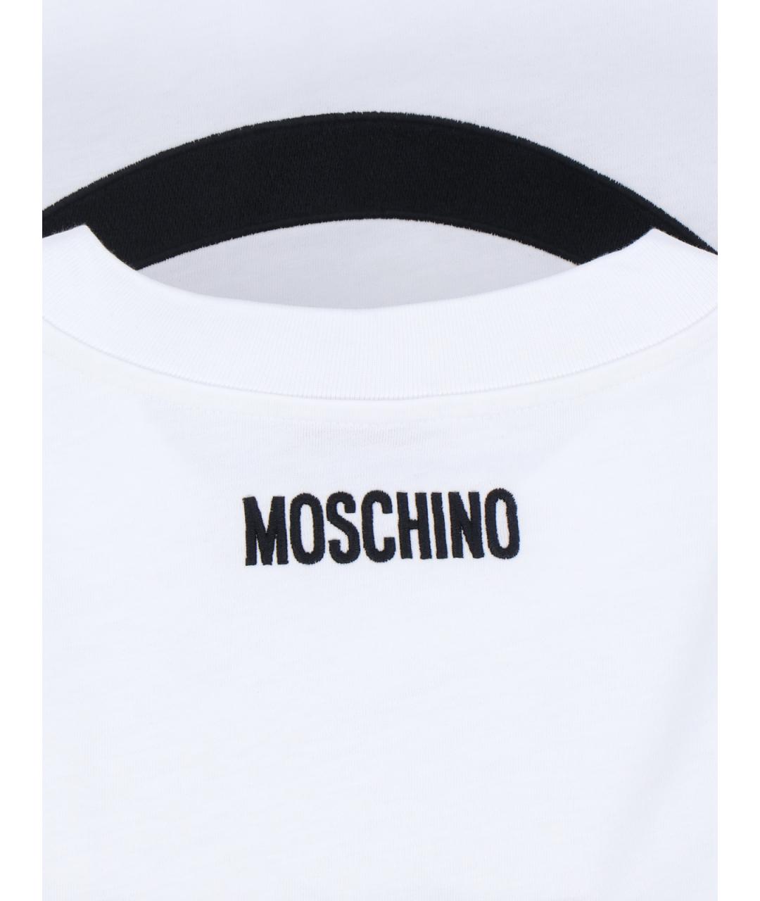 MOSCHINO Белая хлопковая футболка, фото 3