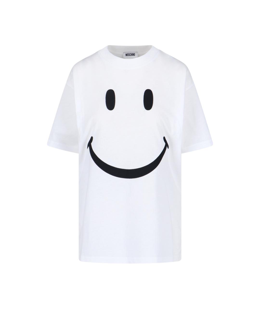 MOSCHINO Белая хлопковая футболка, фото 1