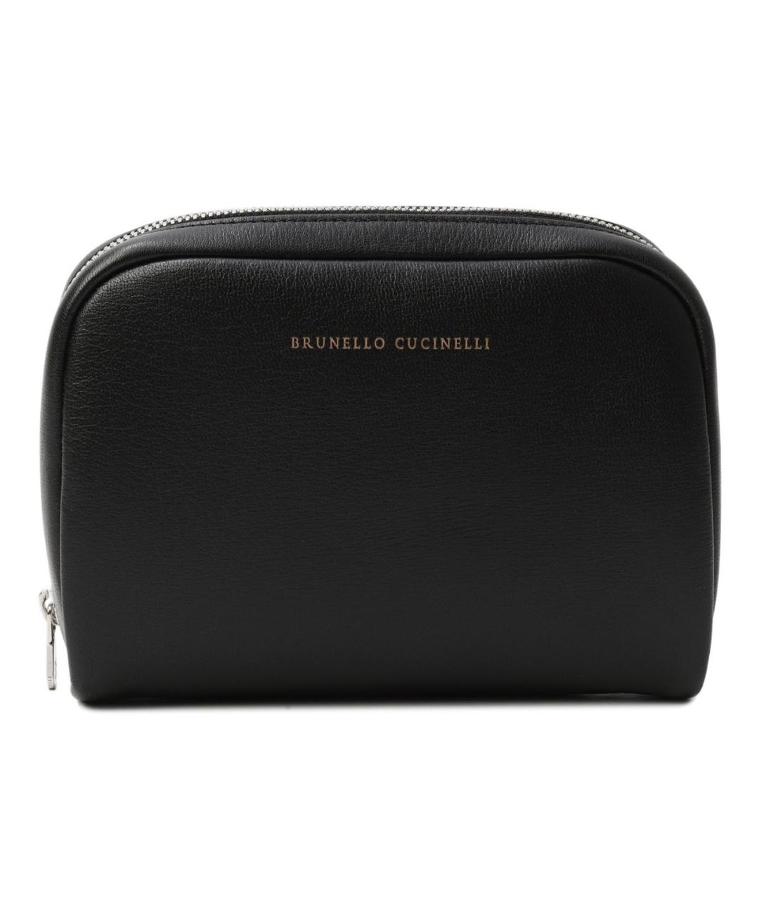 BRUNELLO CUCINELLI Черная кожаная барсетка, фото 7