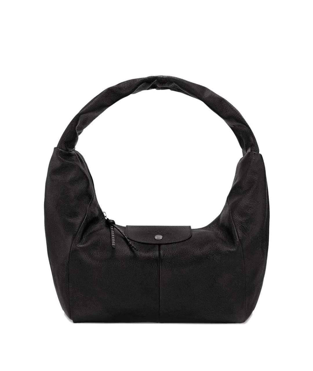 LONGCHAMP Черная кожаная сумка через плечо, фото 1