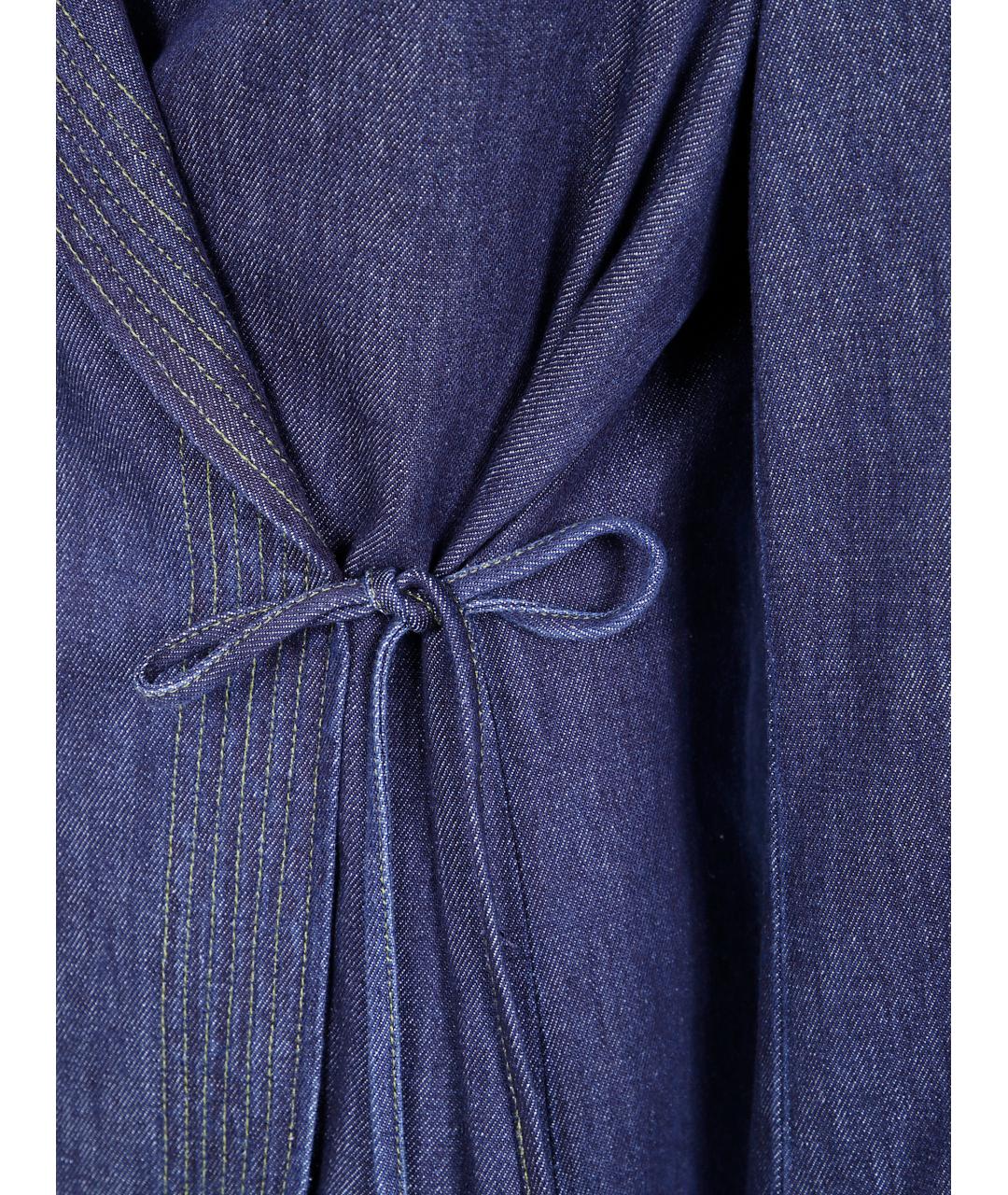 DRIES VAN NOTEN Синее хлопковое пальто, фото 3
