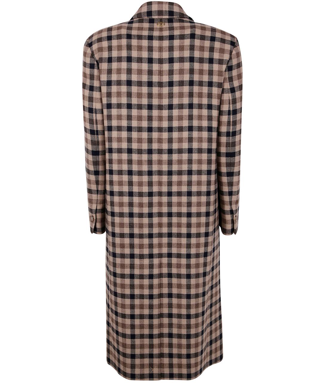 TWIN-SET Коричневое полиэстеровое пальто, фото 2