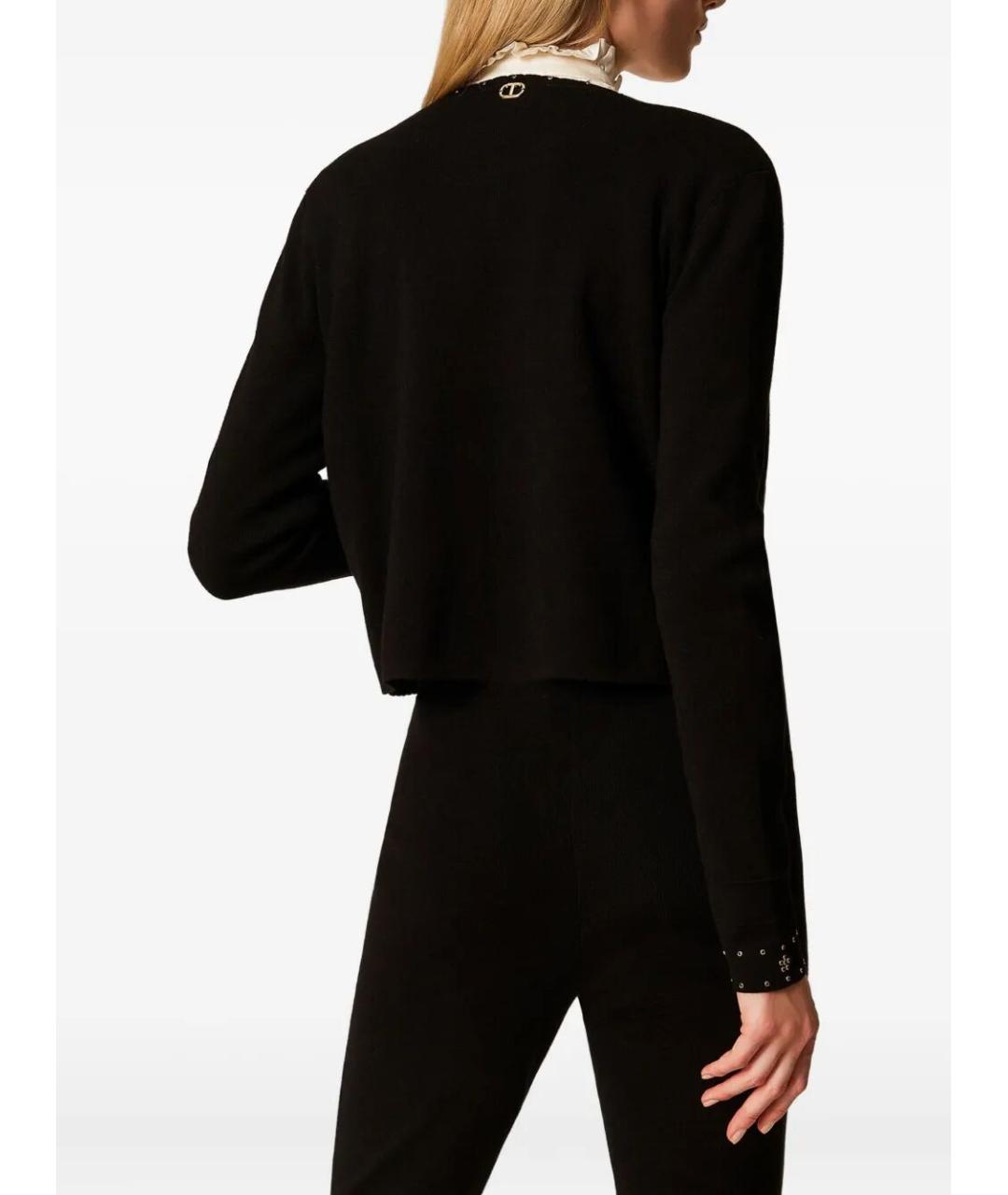 TWIN-SET Черный полиэстеровый жакет/пиджак, фото 4