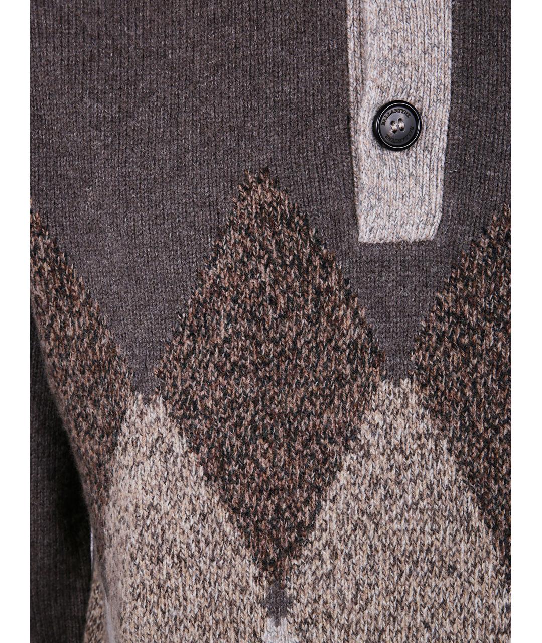 BALLANTYNE Коричневый шерстяной джемпер / свитер, фото 3
