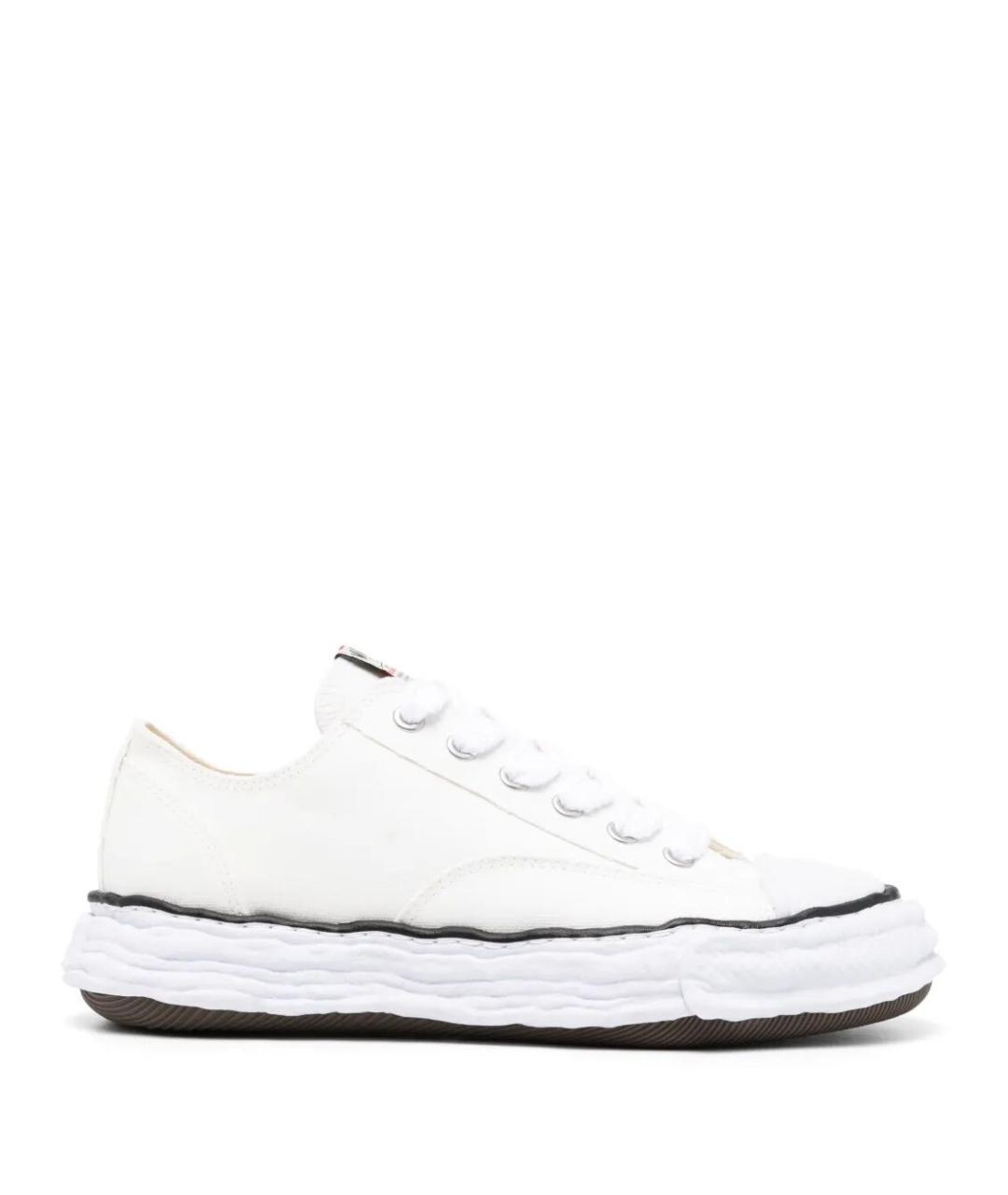 MAISON MIHARA YASUHIRO Белые текстильные низкие кроссовки / кеды, фото 1