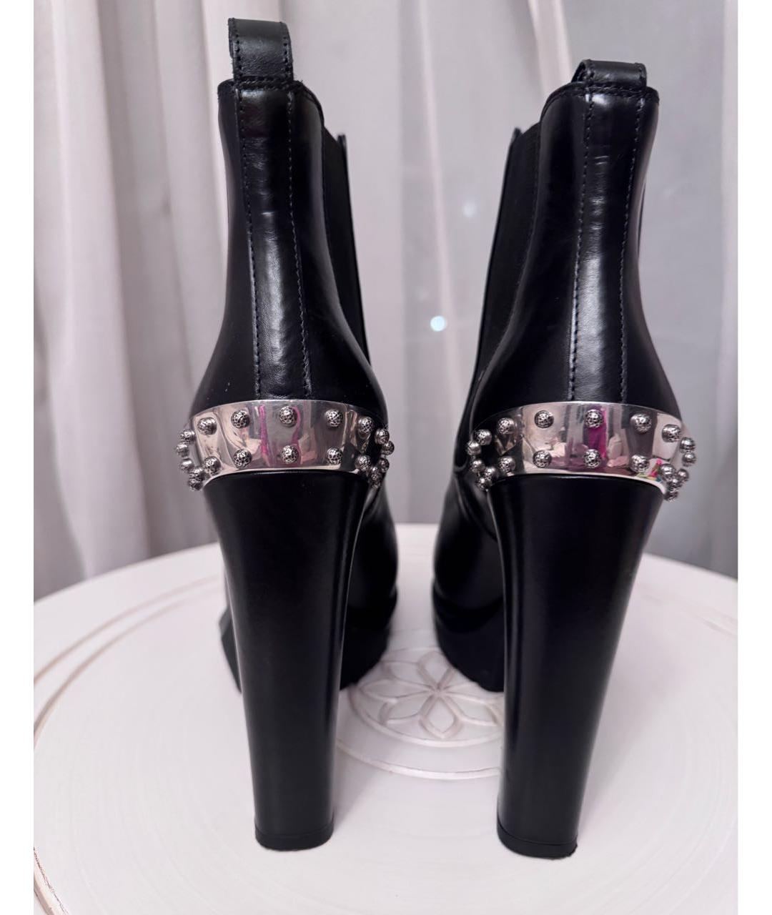 ALEXANDER MCQUEEN Черные кожаные ботильоны, фото 3