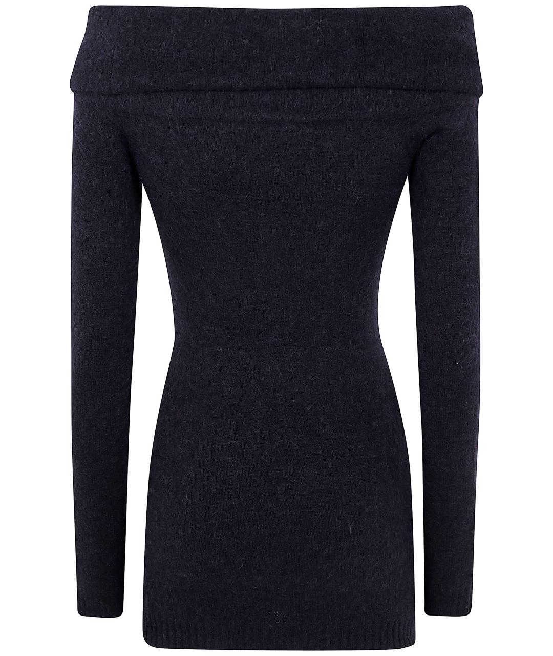 BLUMARINE Темно-синее шерстяное повседневное платье, фото 2