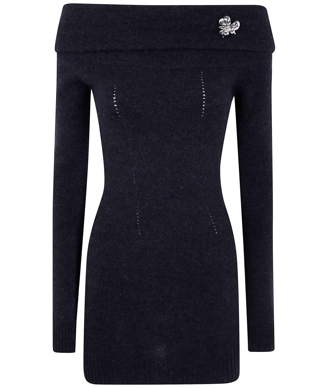 BLUMARINE Темно-синее шерстяное повседневное платье, фото 1