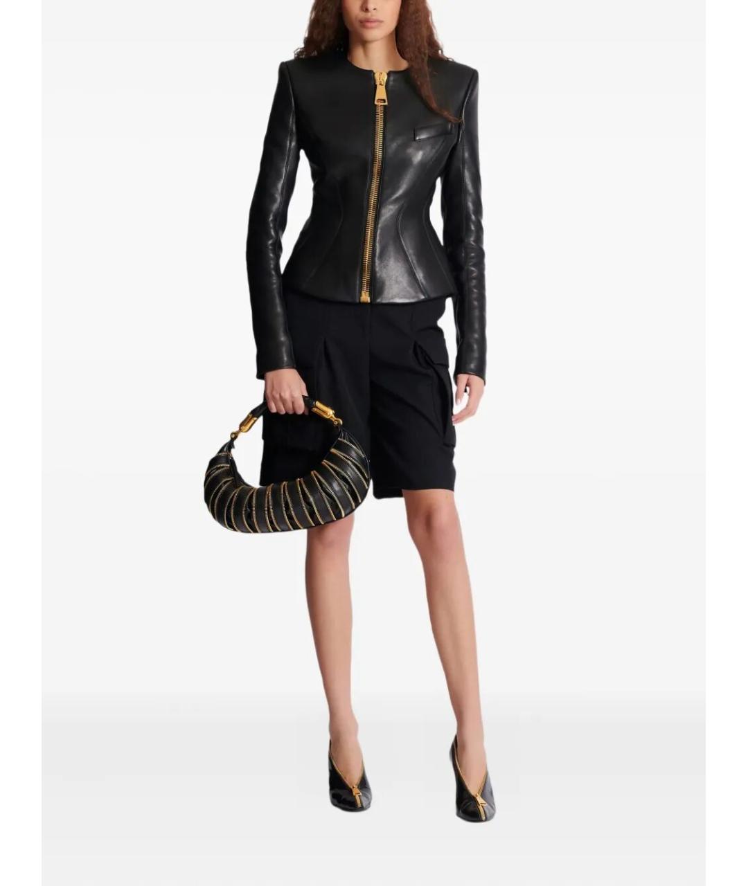 BALMAIN Черная кожаная куртка, фото 3