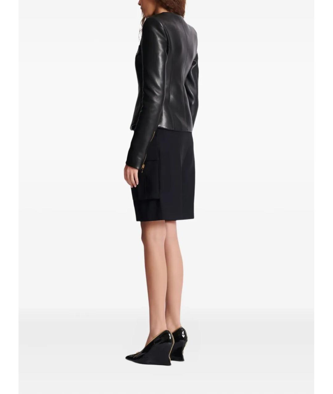 BALMAIN Черная кожаная куртка, фото 2