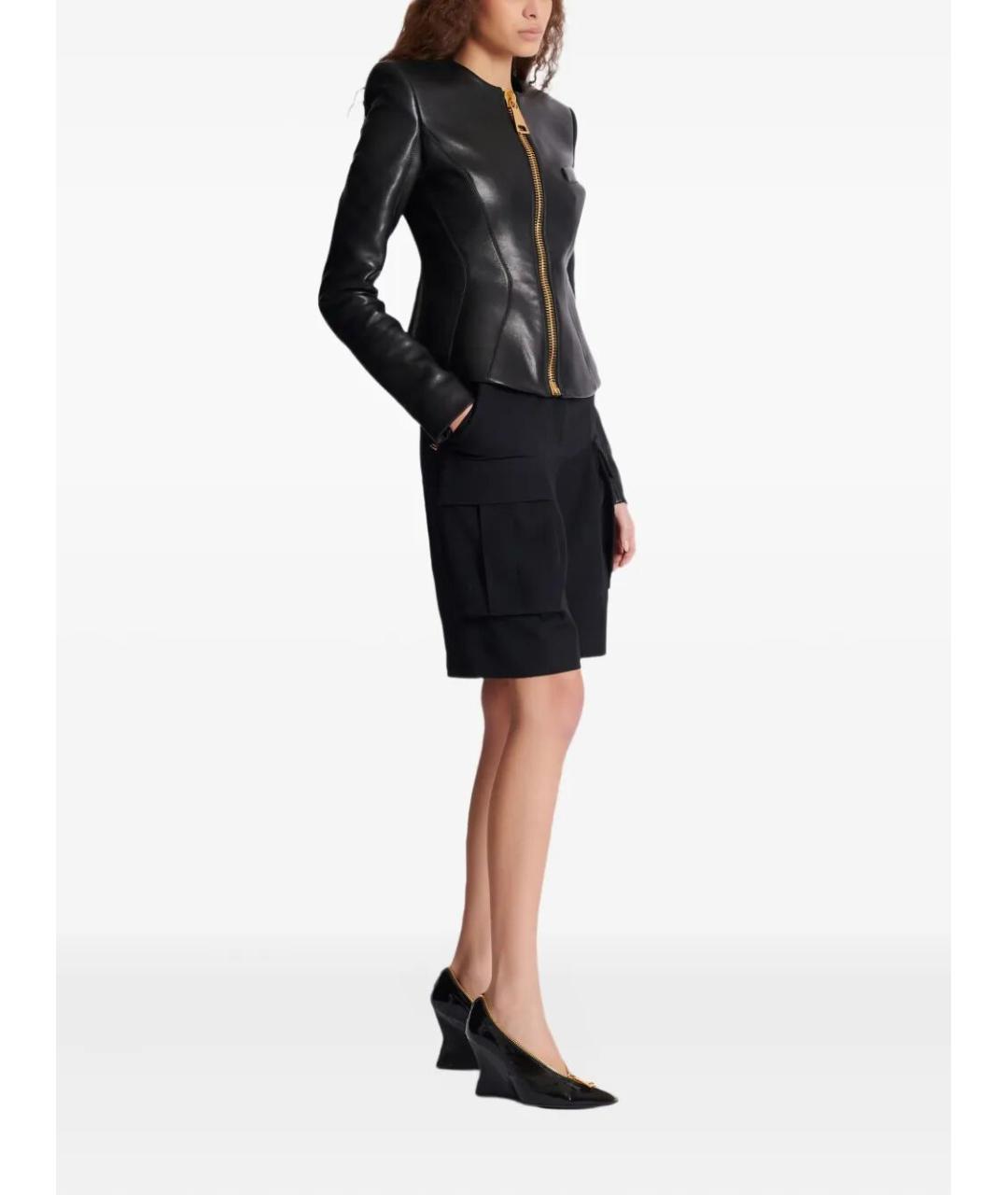 BALMAIN Черная кожаная куртка, фото 5