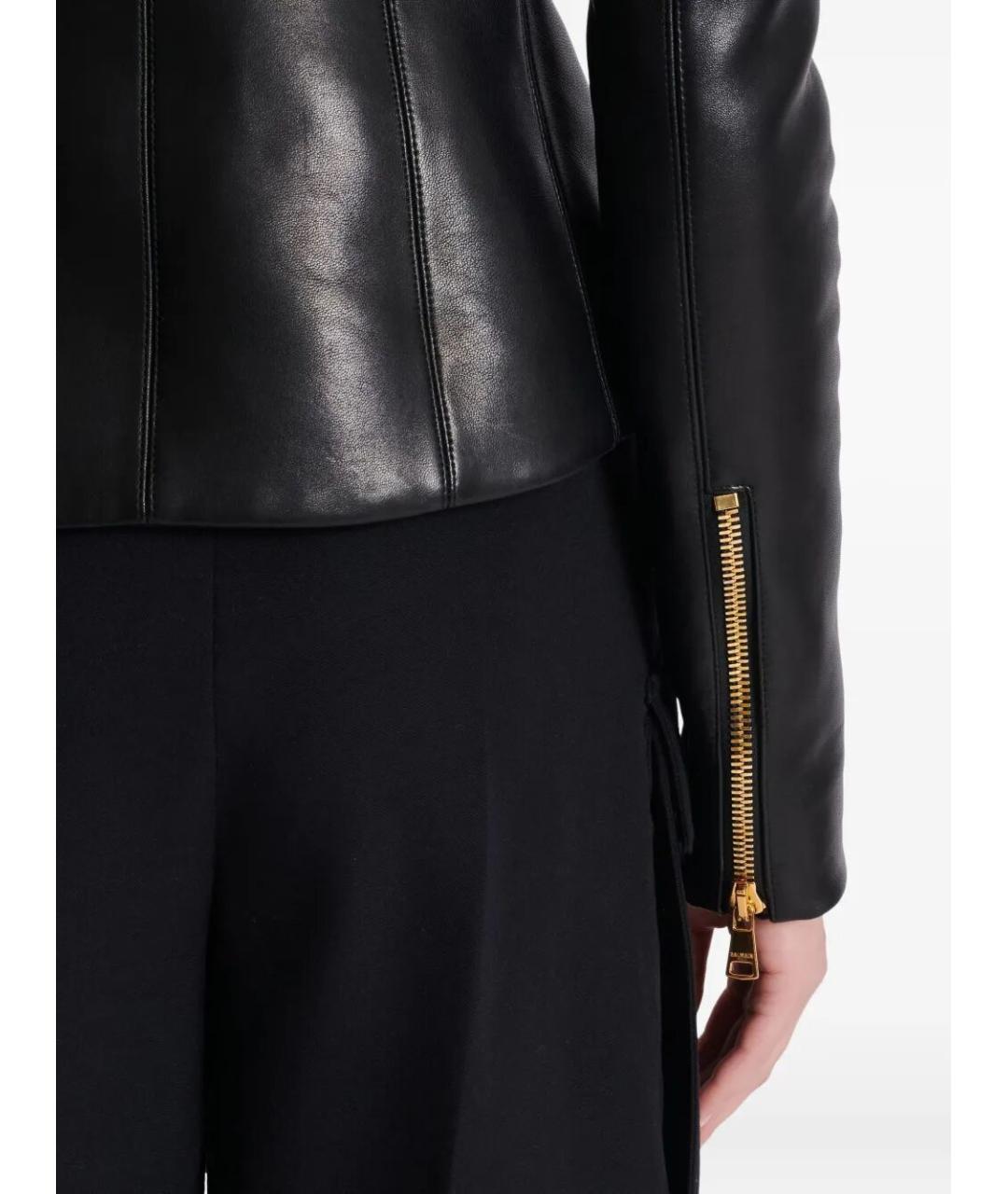 BALMAIN Черная кожаная куртка, фото 4