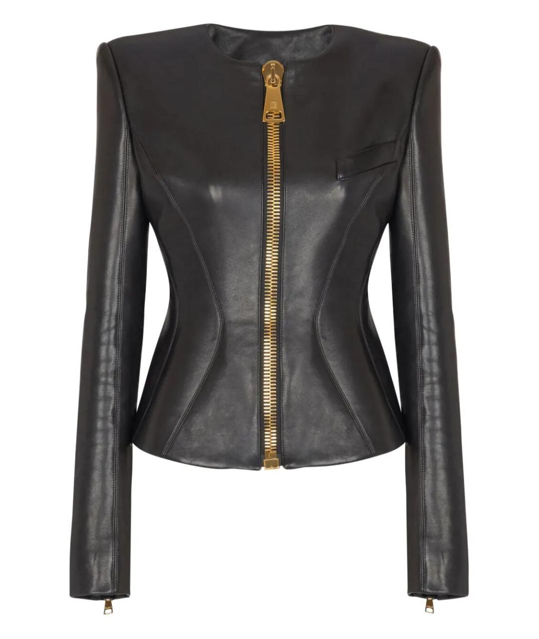 BALMAIN Черная кожаная куртка, фото 1