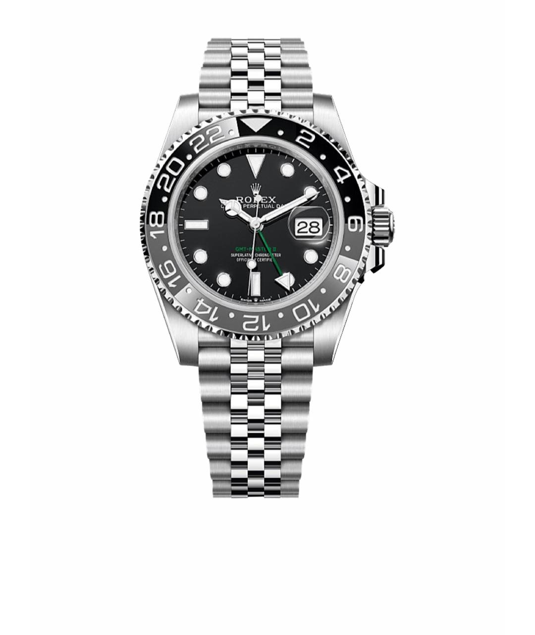 ROLEX Черные металлические часы, фото 1