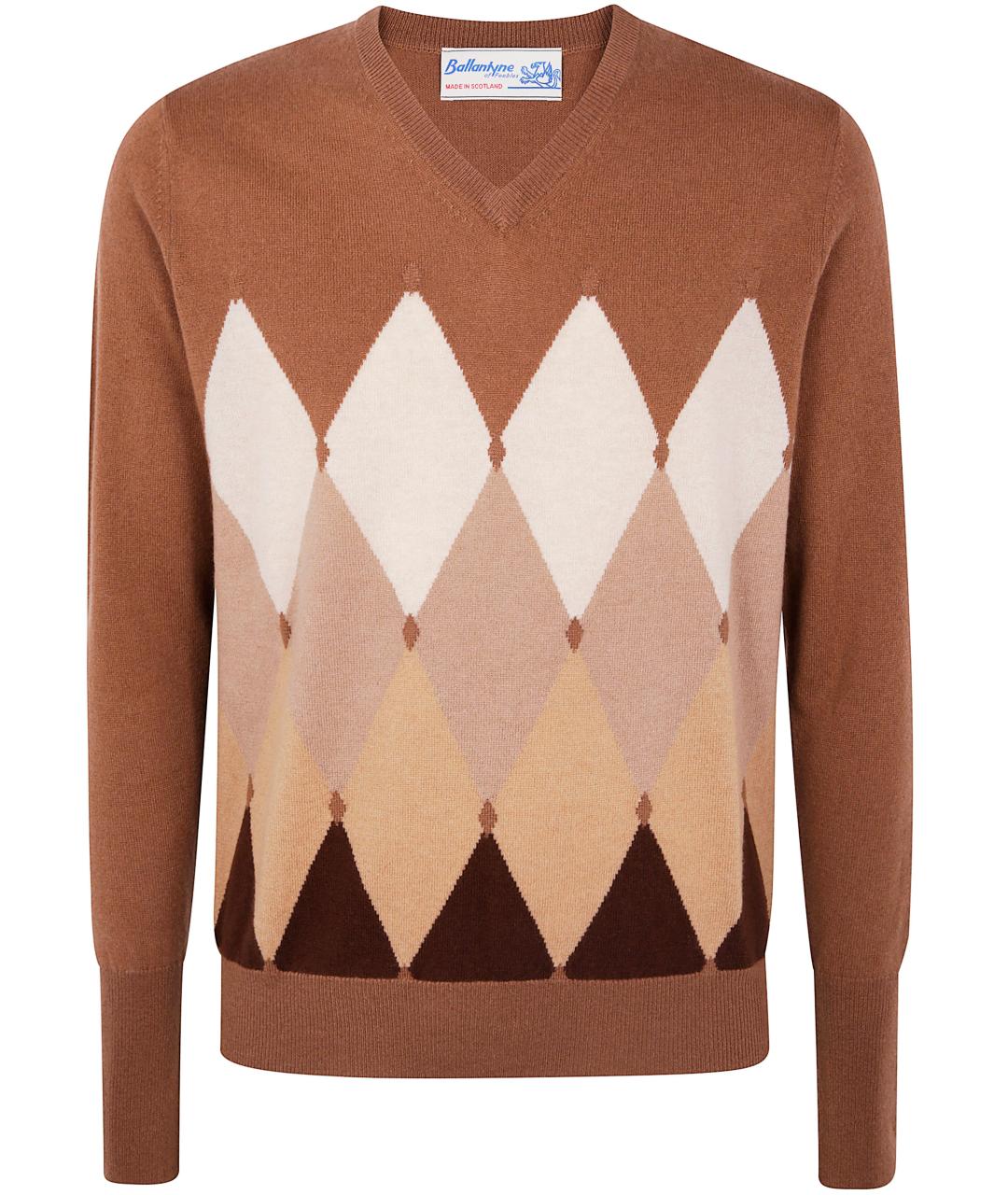 BALLANTYNE Коричневый кашемировый джемпер / свитер, фото 1