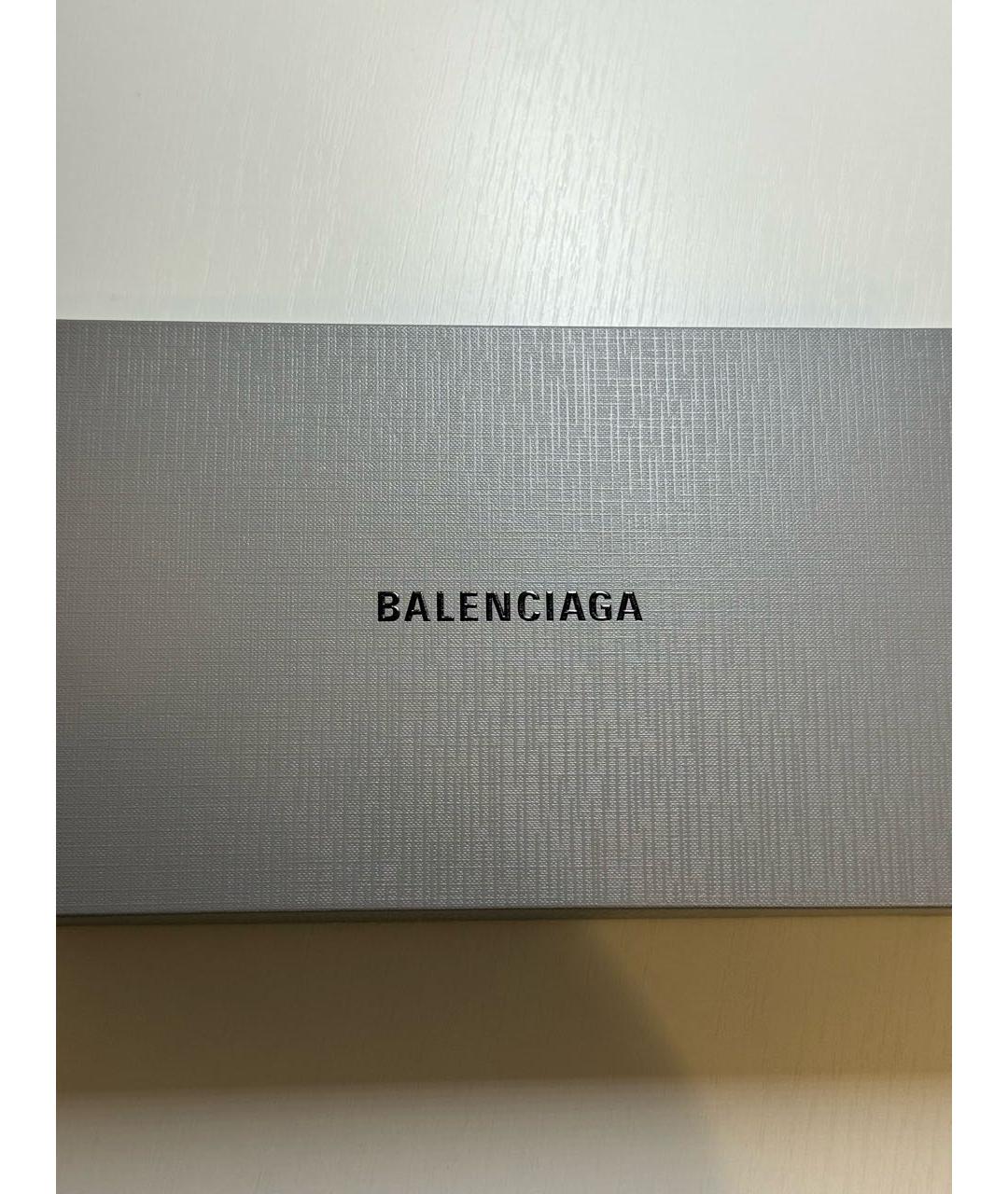 BALENCIAGA Черный кожаный кошелек, фото 5