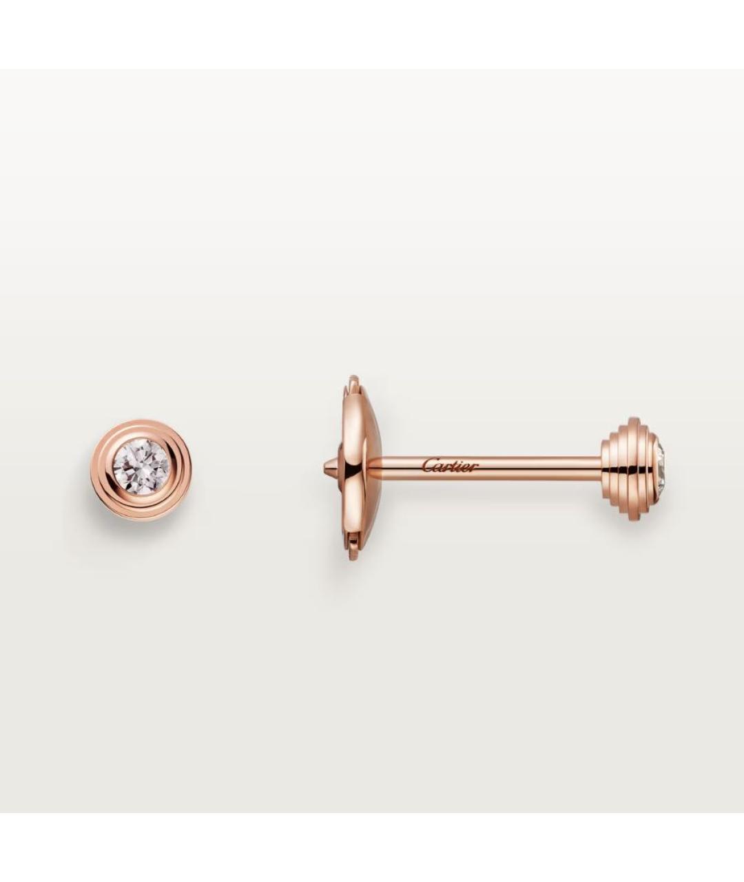 CARTIER Розовые серьги из розового золота, фото 3