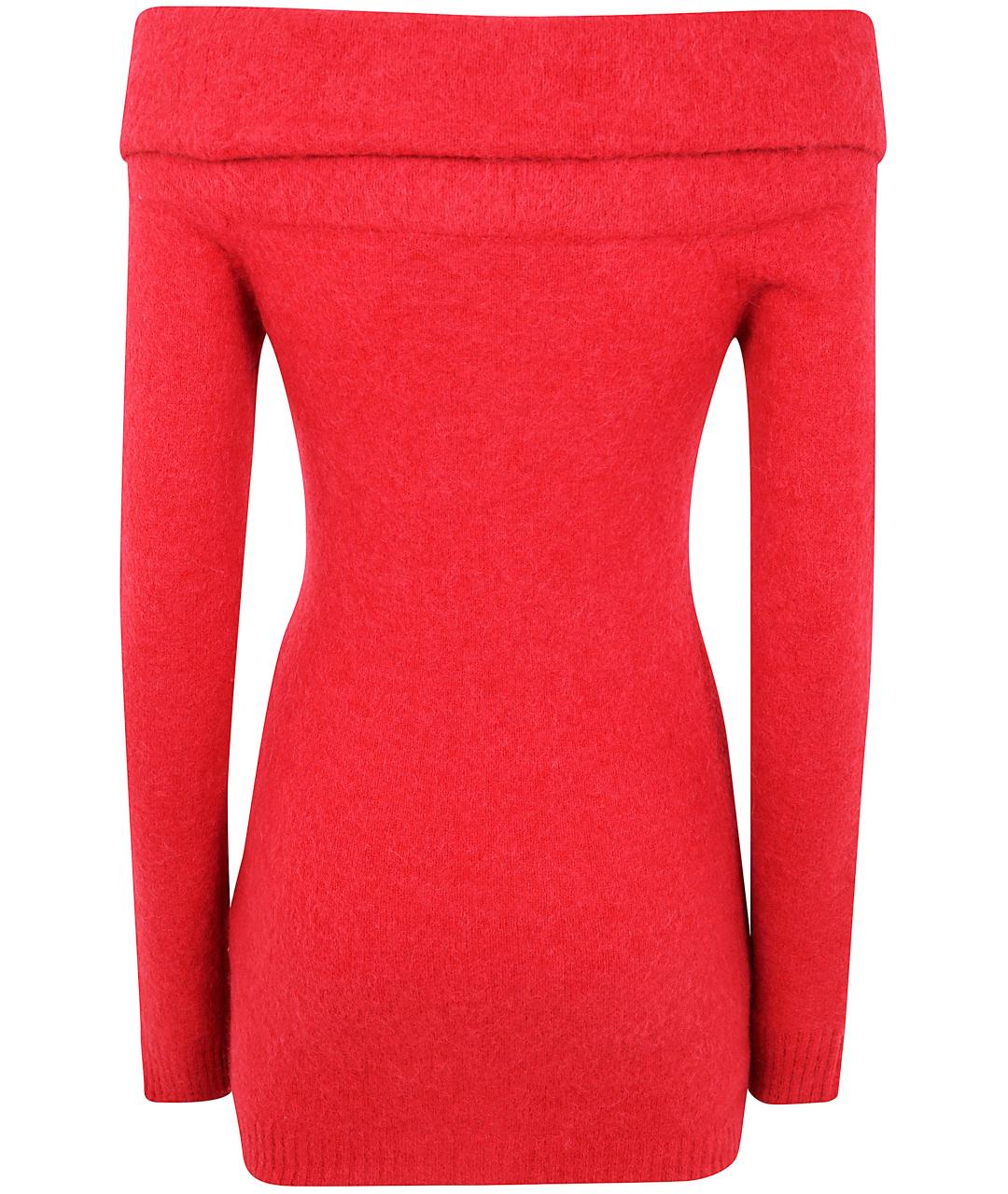 BLUMARINE Красное шерстяное повседневное платье, фото 2