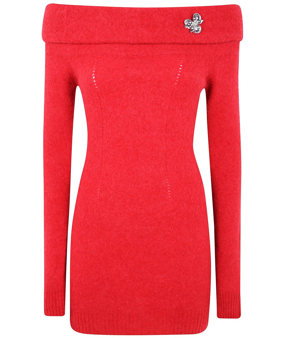 BLUMARINE Красное шерстяное повседневное платье, фото 1
