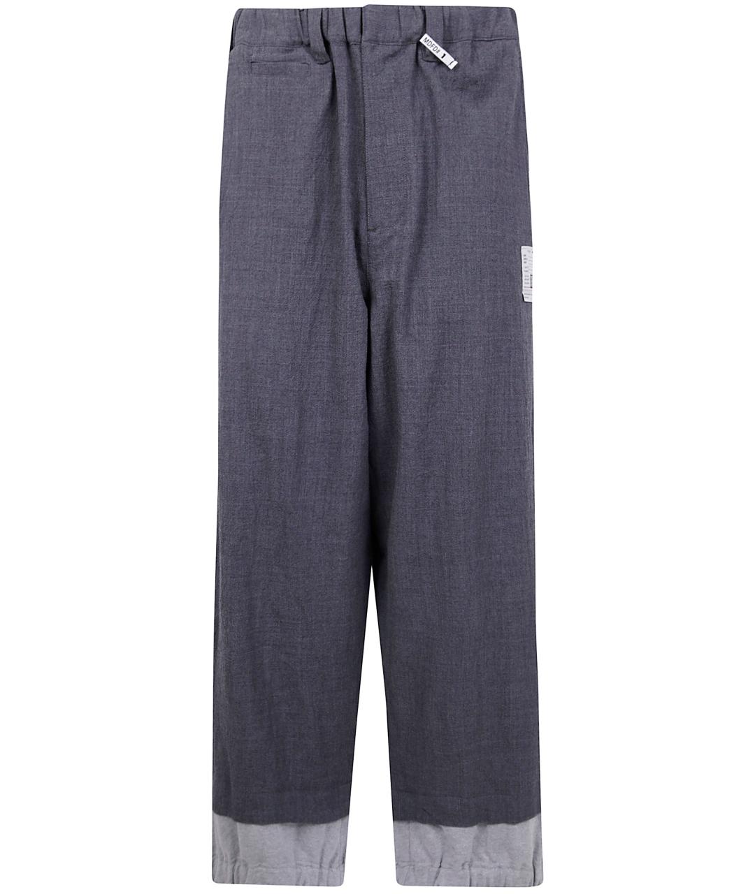 MAISON MIHARA YASUHIRO Серые шерстяные повседневные брюки, фото 1