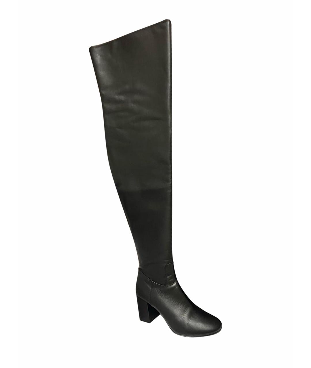 BALENCIAGA Хаки кожаные ботфорты, фото 1