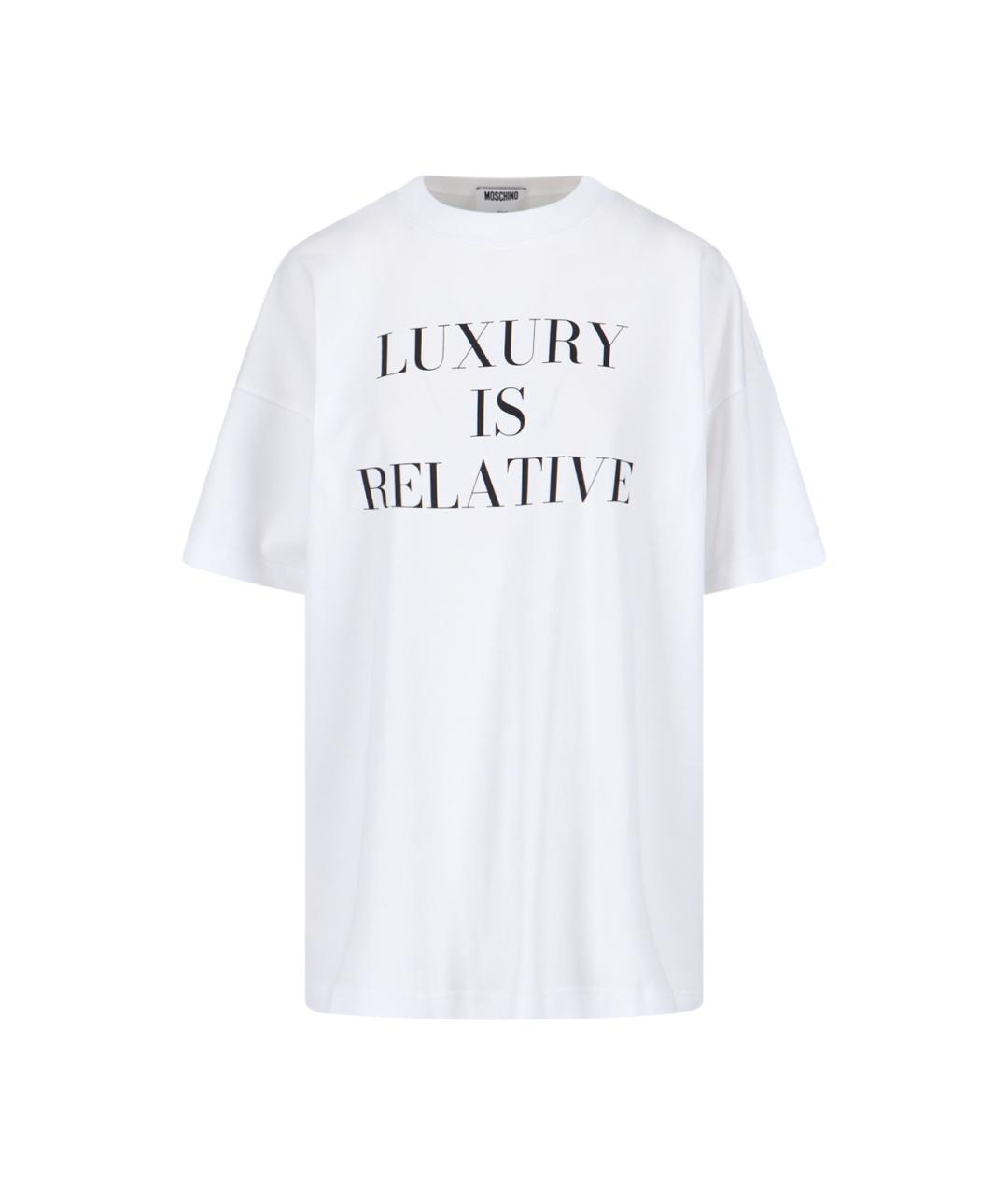 MOSCHINO Белая хлопковая футболка, фото 1