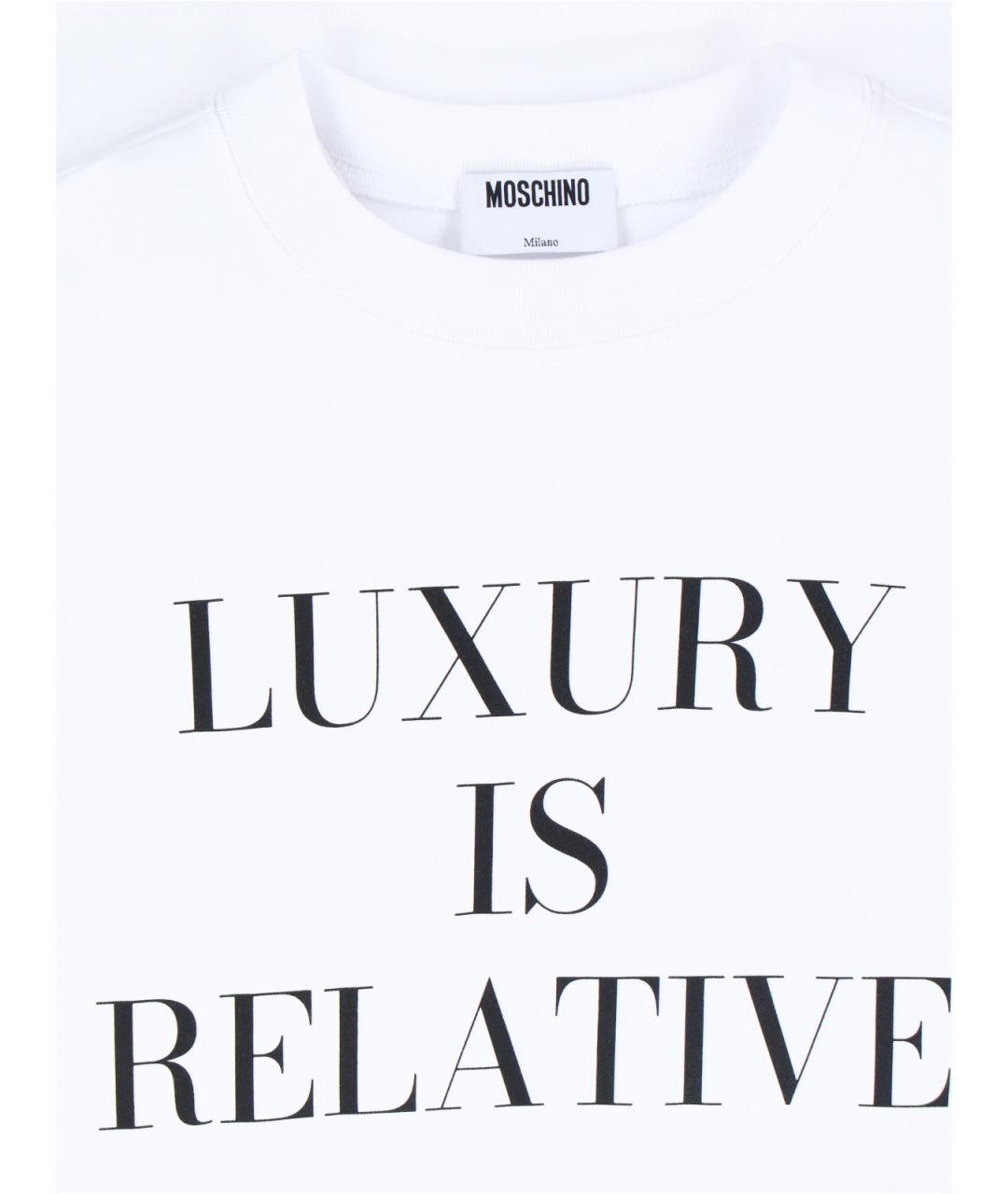 MOSCHINO Белая хлопковая футболка, фото 3