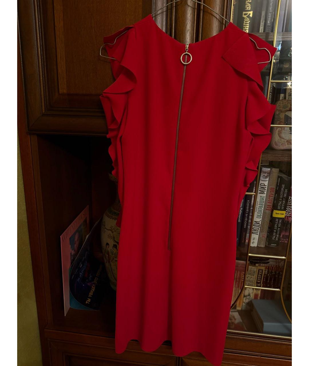 PINKO Красное полиэстеровое коктейльное платье, фото 2