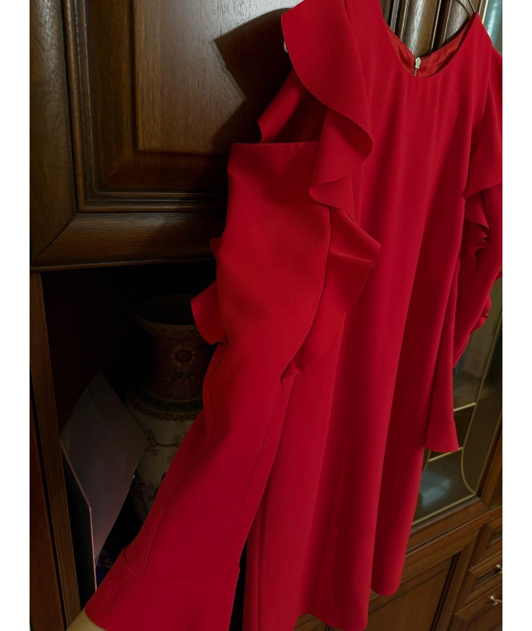 PINKO Красное полиэстеровое коктейльное платье, фото 4