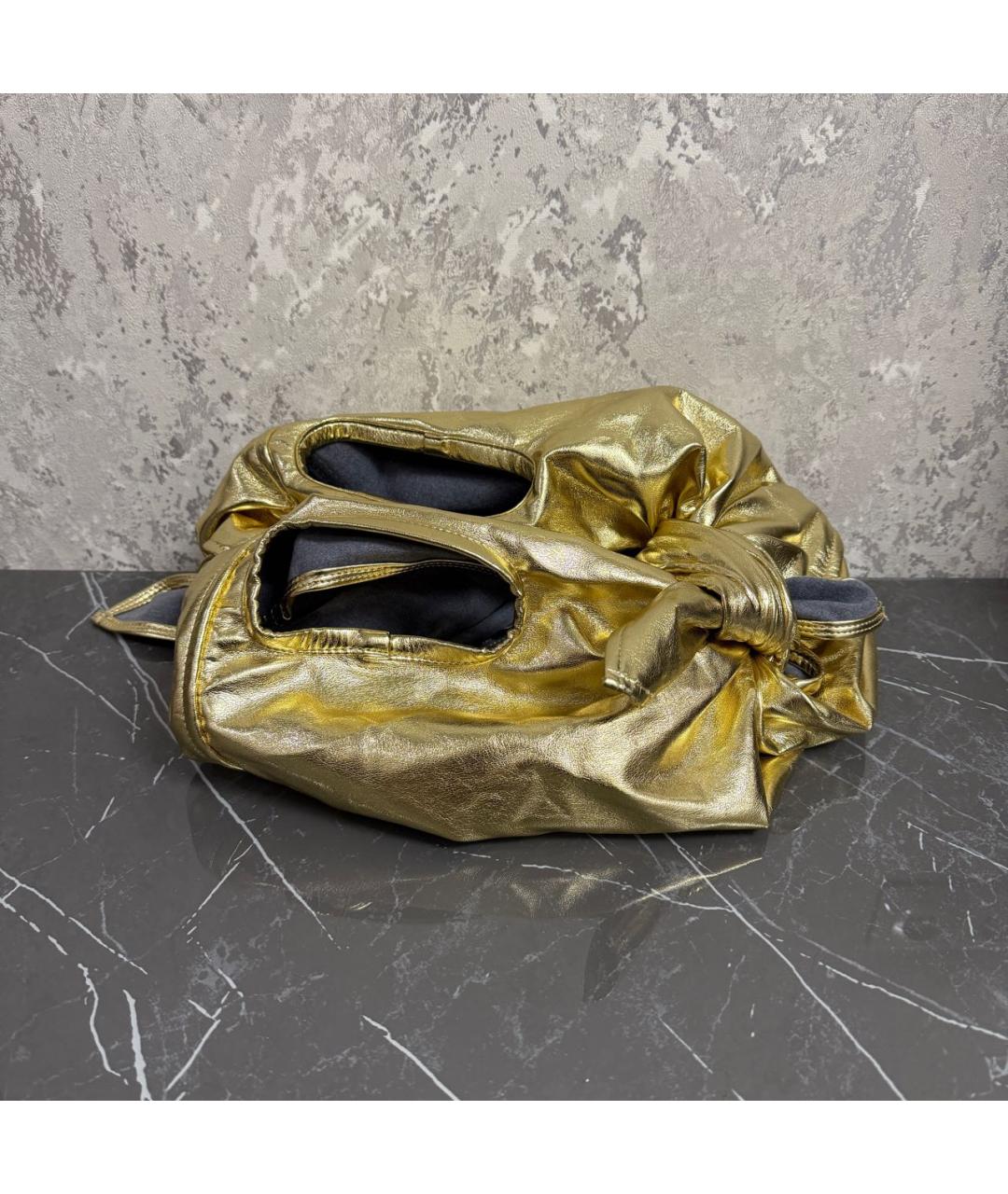 COMME DES GARÇONS Золотая сумка с короткими ручками, фото 8