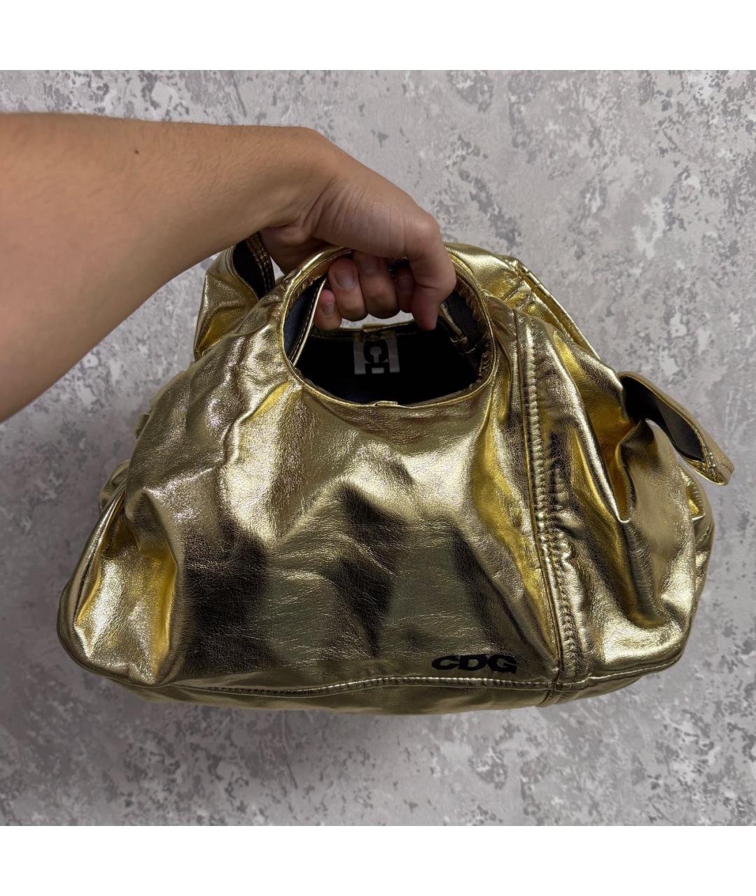 COMME DES GARÇONS Золотая сумка с короткими ручками, фото 3