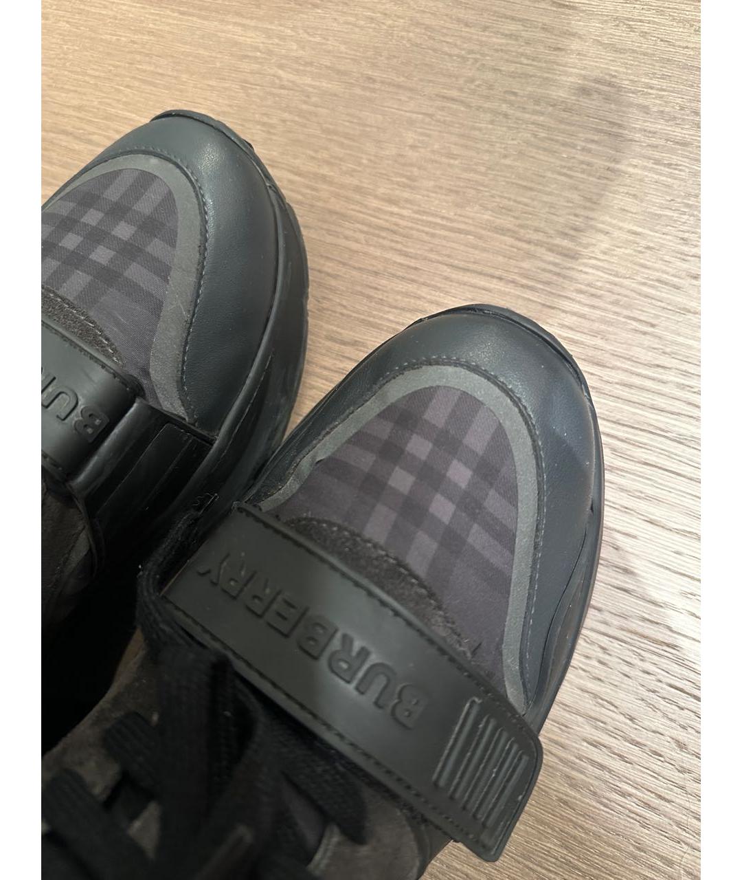 BURBERRY Коричневые синтетические низкие кроссовки / кеды, фото 5