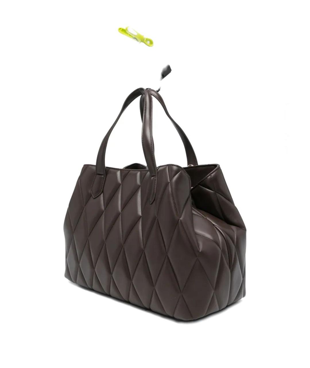 TWIN-SET Коричневая сумка тоут из искусственной кожи, фото 2