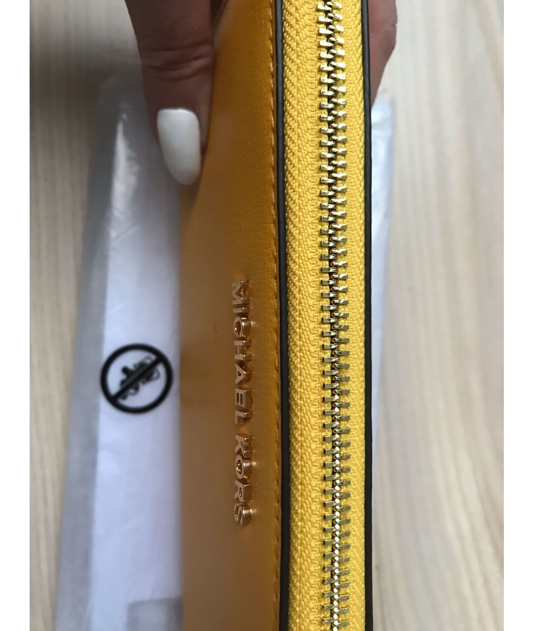 MICHAEL KORS Желтый кожаный кошелек, фото 4