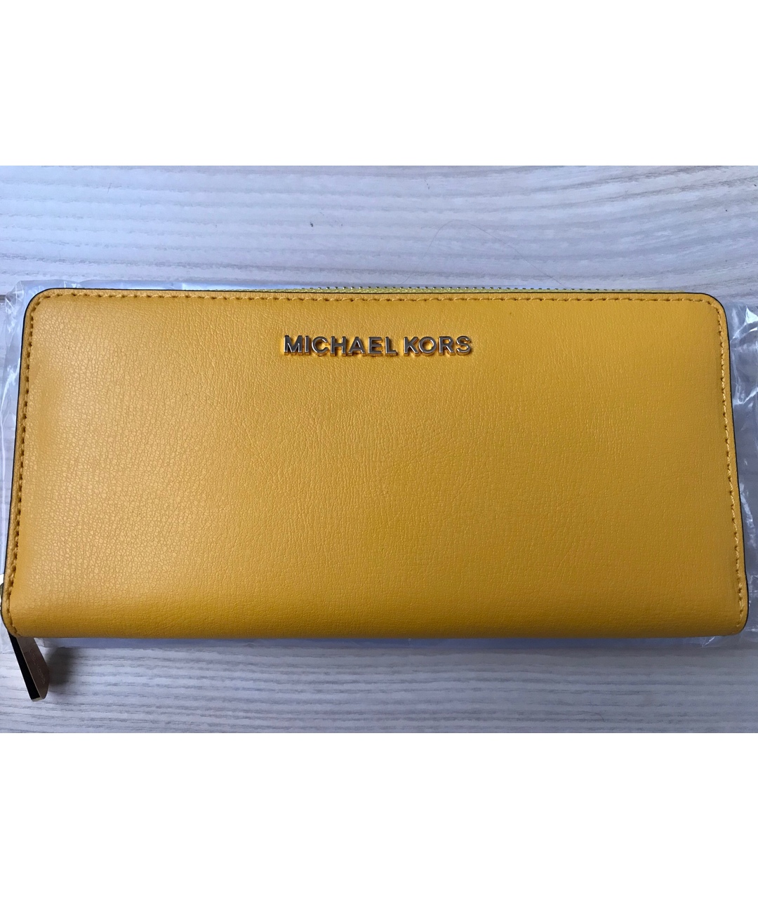 MICHAEL KORS Желтый кожаный кошелек, фото 7