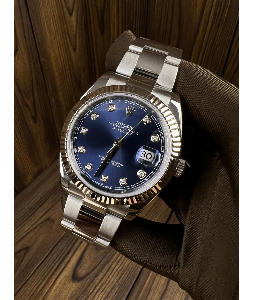 ROLEX Темно-синие часы, фото 3