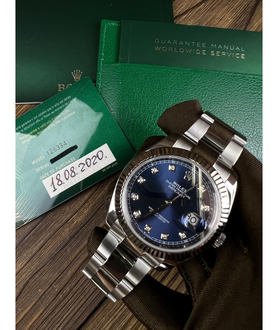 ROLEX Темно-синие часы, фото 2