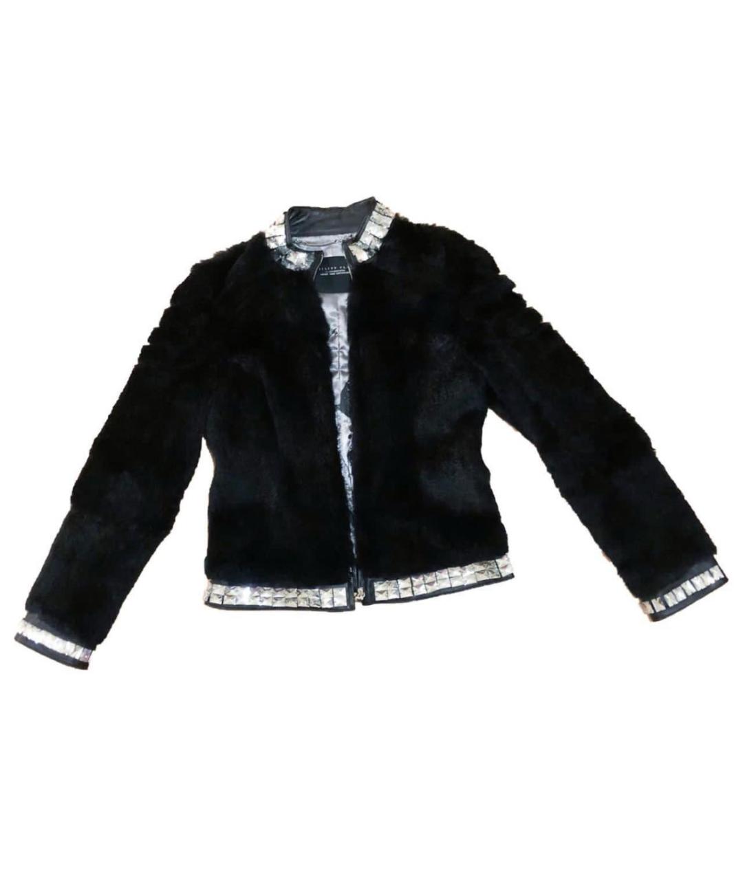 PHILIPP PLEIN Черная меховая шуба, фото 4