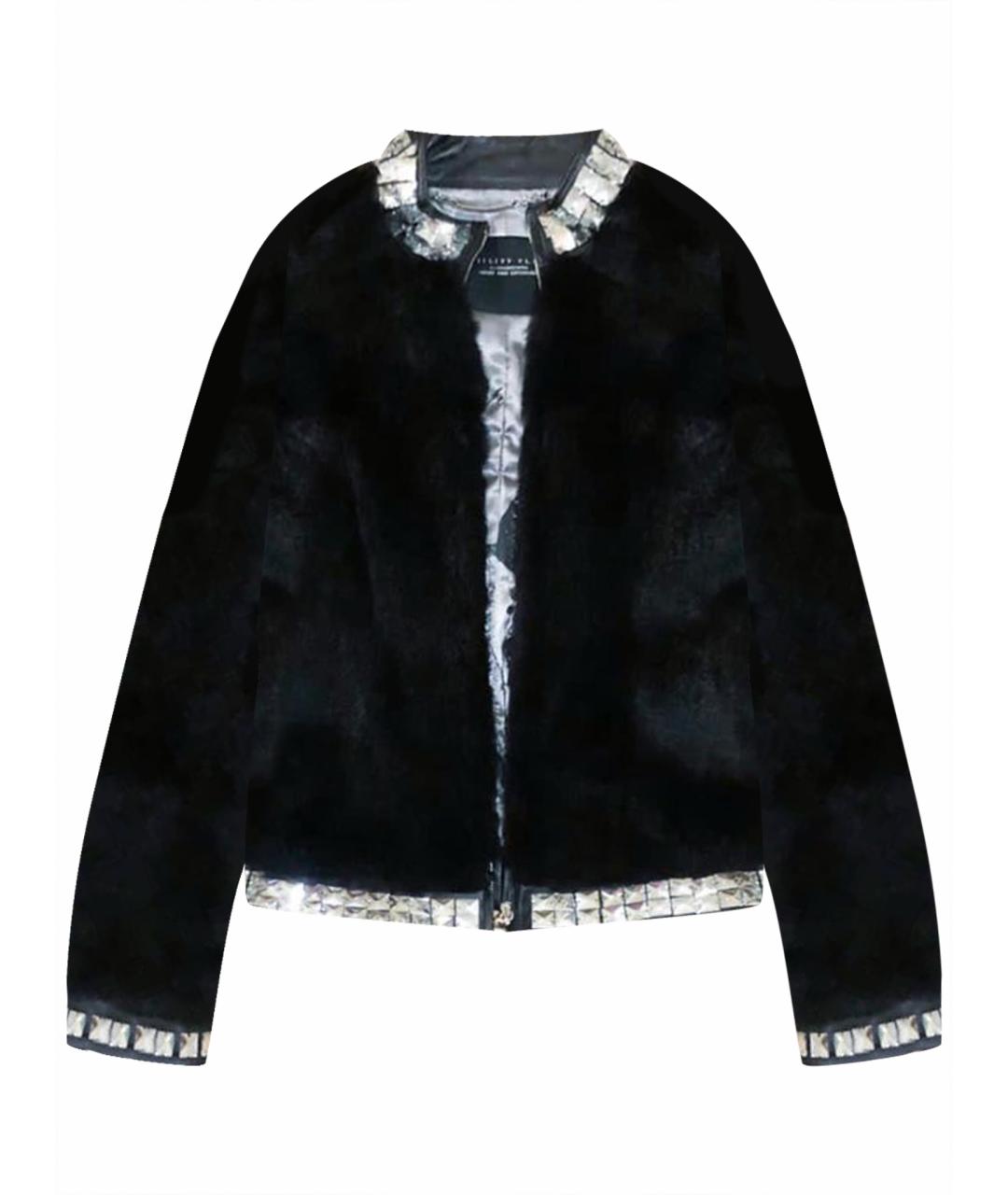 PHILIPP PLEIN Черная меховая шуба, фото 1