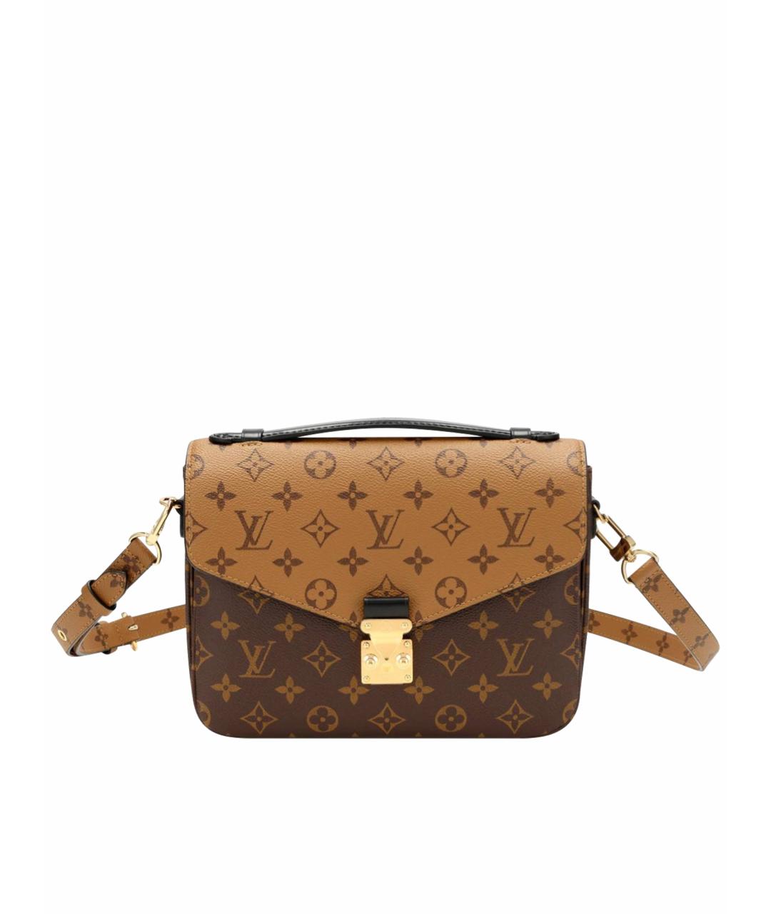 LOUIS VUITTON Коричневая кожаная сумка через плечо, фото 1
